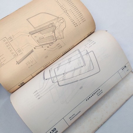 Catalogo parti di ricambio carrozzeria Fiat 130-3200, 1974. Macchie