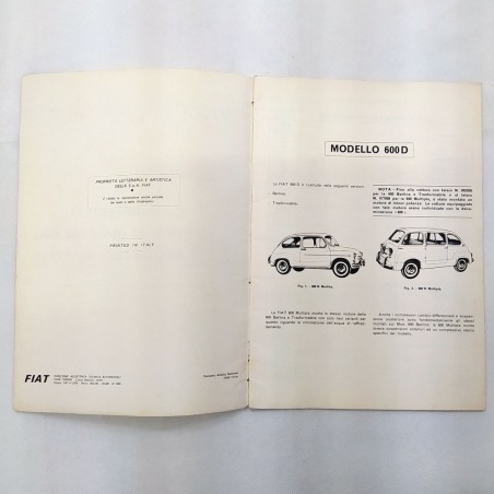 Fascicolo postale Dati per le riparazioni delle vetture Fiat 600D, 1969. Macchie