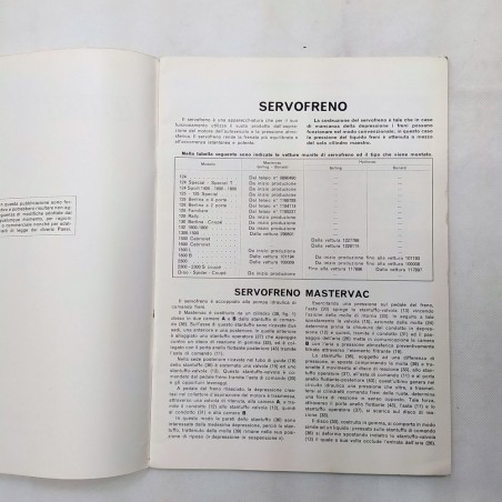 Fascicolo  Dati per le riparazioni vetture Fiat, 1973. Piccoli strappi sul bordo