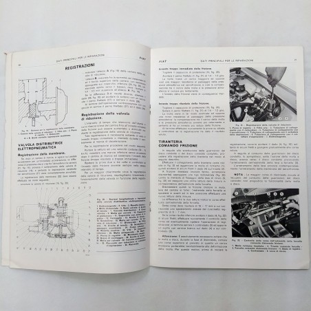 Fascicolo  Dati per le riparazioni vetture Fiat, 1973. Piccoli strappi sul bordo