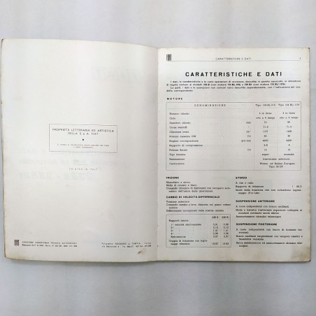 Caratteristiche e dati - Norme per le revisioni Fiat 238B； B1. Macchie