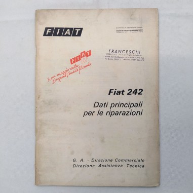 Fascicolo Dati per le riparazioni Fiat 242, 1975. Macchie di officina