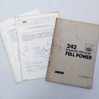 Libretto impianto frenante Fiat 242 Full power, comprese fotocopie 1975. Macchie