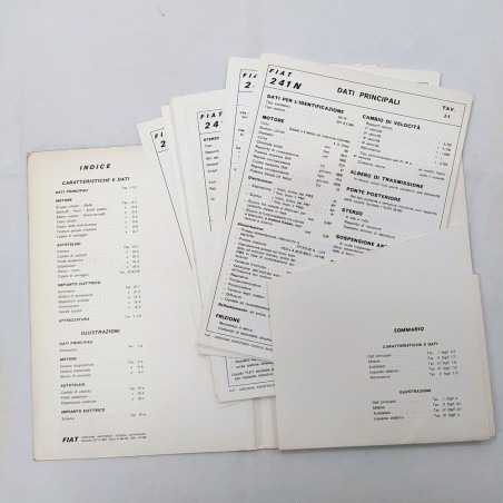 Cartellina Caratteristiche e dati 241 N, 1968. Tutte le schede. Buone condizioni