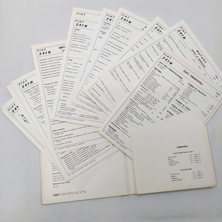 Cartellina Caratteristiche e dati 241 N, 1968. Tutte le schede. Buone condizioni