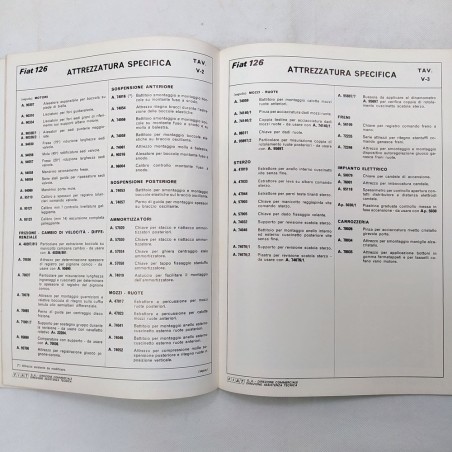 Fascicolo abbonamento Fiat 126 Dati per le riparazioni delle auto, '72. Macchie