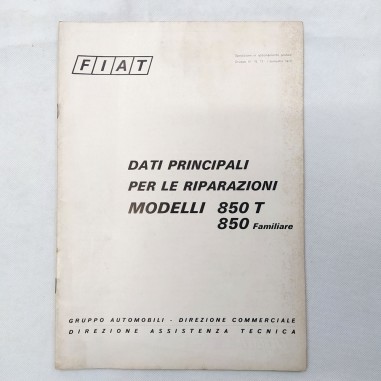 Fascicolo riparazioni in abbonamento Fiat 850T e familiare, '72. Macchie