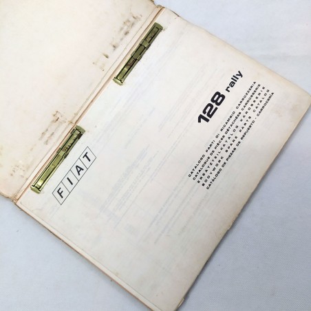 Cartellina Catalogo parti di ricambio carrozzeria Fiat 128 rally, '71. Macchie