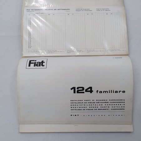 Catalogo parti di ricambio Fiat 124 Familiare, 1966. Macchie e pieghe