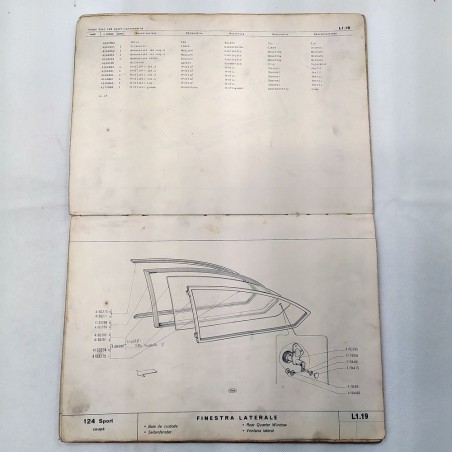 Catalogo parti di ricambio Fiat 124 Sport coupé, 1967. Macchie e sbucciature