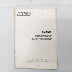 Fascicolo postale Fiat 126 Dati per le riparazioni delle auto, '72. Macchie