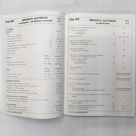 Fascicolo postale Fiat 126 Dati per le riparazioni delle auto, '72. Macchie