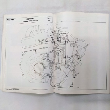 Fascicolo postale Fiat 126 Dati per le riparazioni delle auto, '72. Macchie