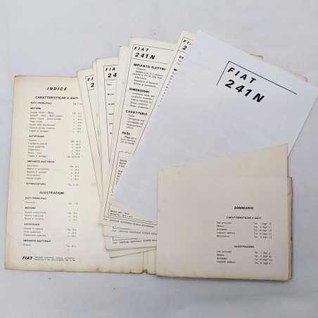 Cartellina Fiat 241N - Schede con caratteristiche e dati, 1968. Mediocre