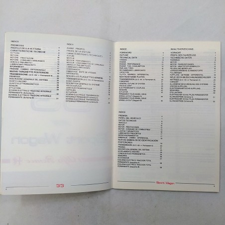 Product bulletin Alfa Romeo Sport Wagon modelli 33, 1990. Polvere e aloni