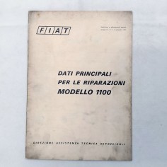 Dati per le riparazioni auto Fiat 1100 in fascicolo postale, '70. Macchie