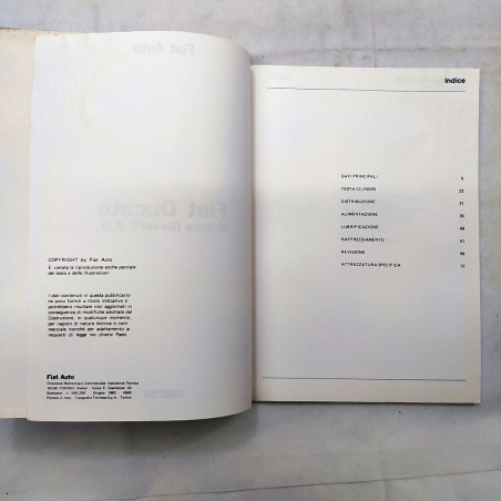 Manuale di assistenza tecnica Fiat Ducato, 1982. Polvere e ingiallimenti
