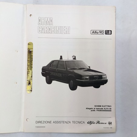 Schemi elettrici Alfa Romeo 90, 1.8 Arma Carabinieri, '85. Sbucciature e macchie