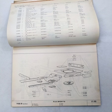 Fiat 1100R familiare - Catalogo ricambi carrozzeria, 1966. Polvere e macchie