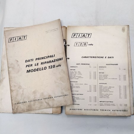 Fiat 128 rally Caratteristiche e dati - Cartellina con rilegatura metallica, '71