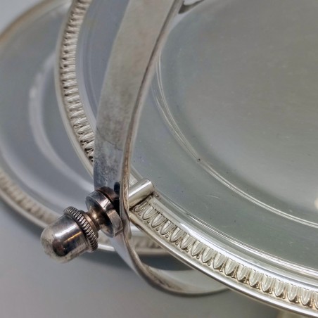 Porta tramezzini pieghevole inglese in ottone placcato argento