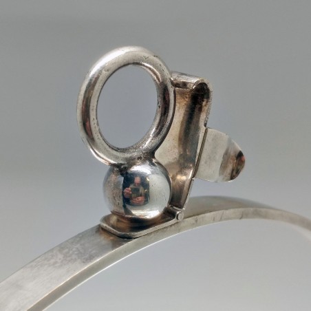 Porta tramezzini pieghevole inglese in ottone placcato argento