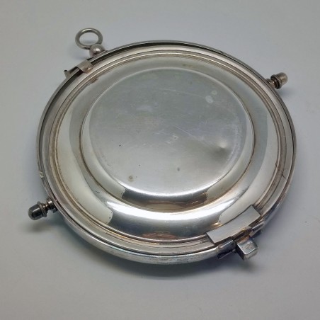 Porta tramezzini pieghevole inglese in ottone placcato argento