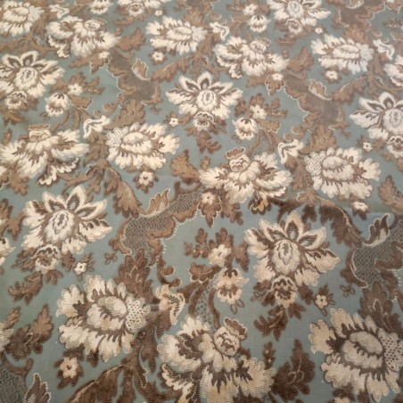 Pezza di tessuto boccato fiori gialli su verde h. 130 cm l. 300 cm