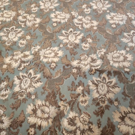Pezza di tessuto boccato fiori gialli su verde h. 130 cm l. 300 cm