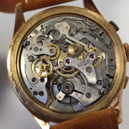 DIONIS cronografo orologio polso oro rosa anni 40 funzionante