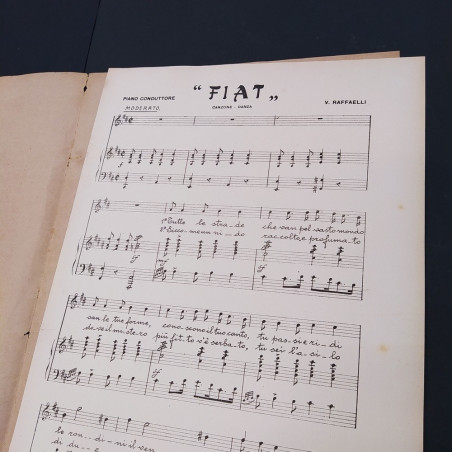 Spartito musicale FIAT Canzone Danza versi di Merlotti Musica Raffaelli 1930