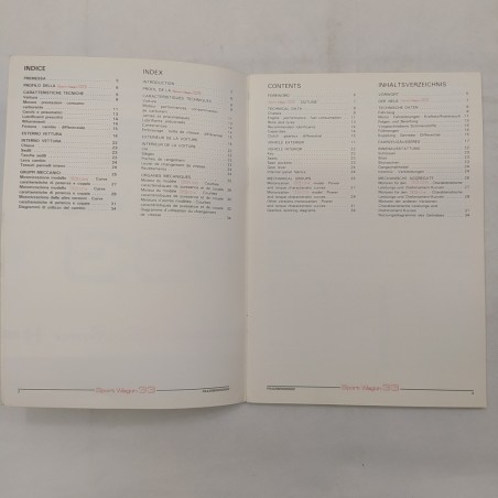 Alfa Romeo Sport Wagon modelli 33 Product bulletin, 1988. Macchie
