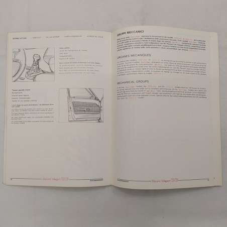 Alfa Romeo Sport Wagon modelli 33 Product bulletin, 1988. Macchie