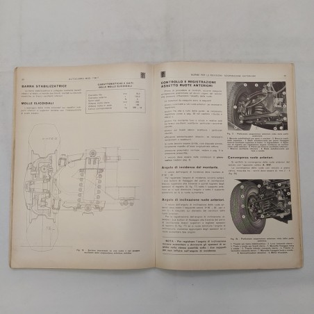 Fiat Caratteristiche e dati, norme per revisioni autocarro 1100T,1963. Macchie