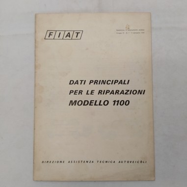 Fascicolo in abbonamento Dati per le riparazioni Fiat 1100, '70. Mediocre