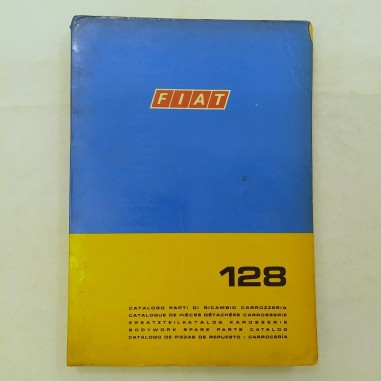 Fiat 128 Cartellina a rilegatura metallica Catalogo ricambi, 1974. Macchie