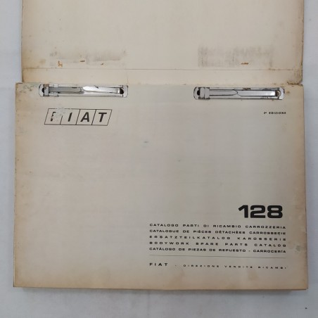 Fiat 128 Cartellina a rilegatura metallica Catalogo ricambi, 1974. Macchie