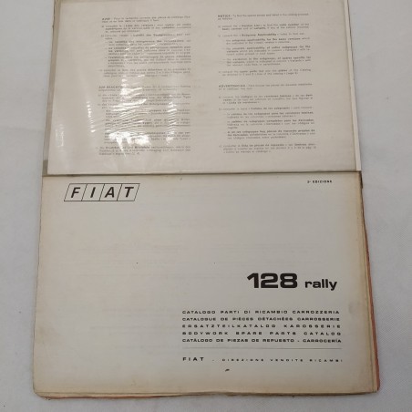 Vetture Fiat 128 rally - Catalogo parti di ricambio carrozzeria, 1972. Mediocre
