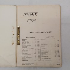 Caratteristiche e dati Fiat 128 Cartellina a rilegatura metallica, 1969. Macchie 2