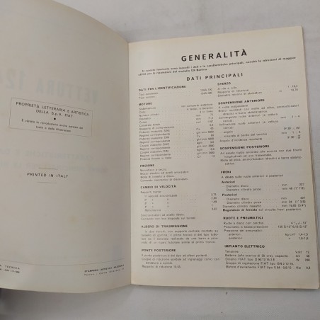 Fiat 124 Caratteristiche e dati, norme per le revisioni, 1980. Macchie e polvere