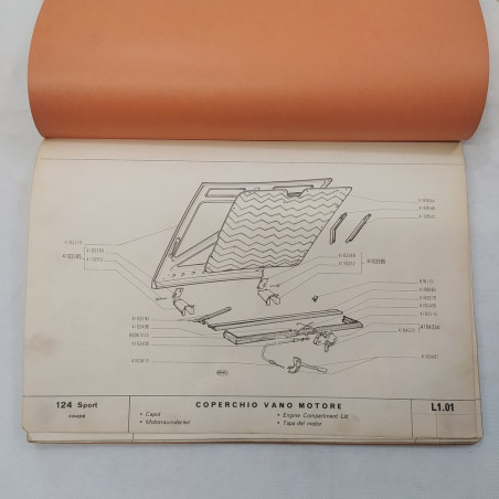 Fiat 124 Sport coupé - Catalogo ricambi carrozzeria  '67. Mediocre