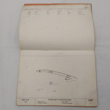 Fiat 124 Sport coupé - Catalogo ricambi carrozzeria  '67. Mediocre