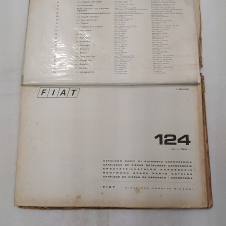 Auto Fiat 124 Catalogo ricambi carrozzeria '72. Sbucciature e macchie