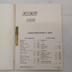 Caratteristiche auto Fiat 128 Cartellina a rilegatura metallica, 1969. Polvere 2
