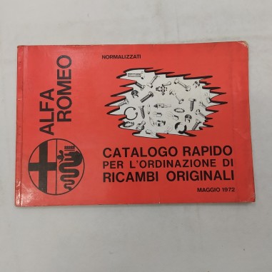 Catalogo rapido ricambi originali Alfa Romeo 1972. Macchie e strappi