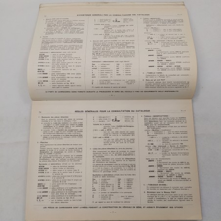 Auto Fiat 1100R familiare - Catalogo ricambi carrozzeria, '68. Polvere e macchie
