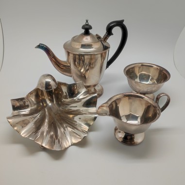 Set da tea in argento Sheffield con conchiglia Royal