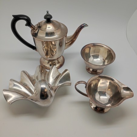 Set da tea in argento Sheffield con conchiglia Royal