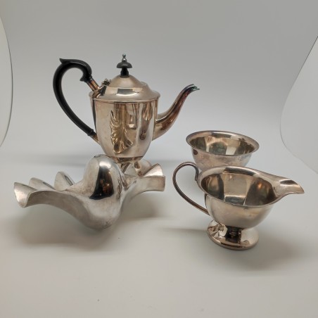 Set da tea in argento Sheffield con conchiglia Royal