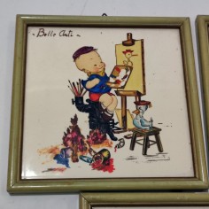 5 formelle in ceramica dipinta primo 900 Belle Arti 2